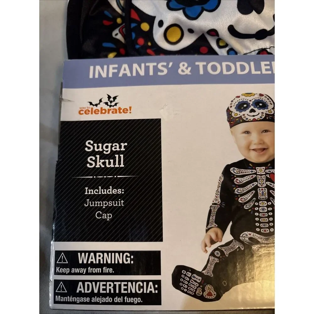 Infant‎ Halloween Costume Sugar Skull 0-6 Months New